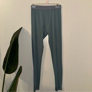 Women Ribbed Leggings Blue Size Medium